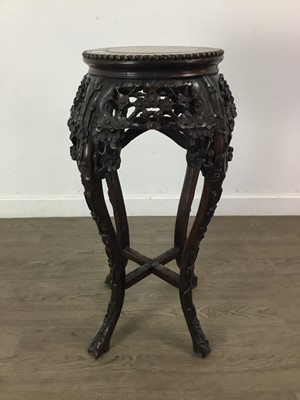 Lot 1104 - CHINESE PADOUK WOOD CIRCULAR JARDINIERE