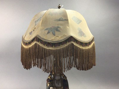 Lot 123 - A JAPANESE CERAMIC BUDDHA TABLE LAMP