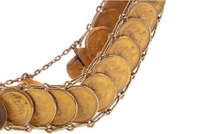 Lot 68 - GOLD COIN BRACELET