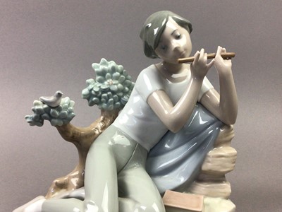 Lot 217 - A LADRO FIGURE OF A FLUTIST AND A NAO FIGURE