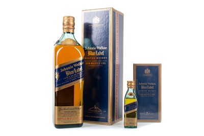 Lot 93 - JOHNNIE WALKER BLUE LABEL 75CL AND MATCHING MINIATURE