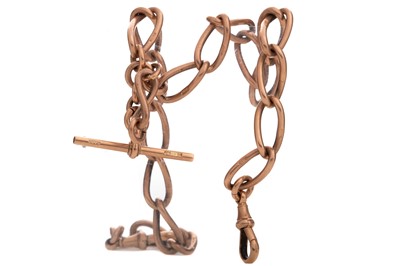 Lot 466 - GOLD DOUBLE ALBERT CHAIN