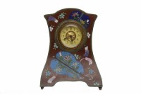 Lot 693 - FRENCH CLOISONNE MANTEL CLOCK with enamelled...