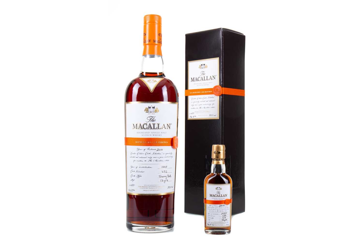 Lot 165 - MACALLAN 1997 13 YEAR OLD EASTER ELCHIES 2010 RELEASE WITH MATCHING MINIATURE