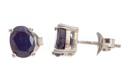 Lot 471 - PAIR OF TREATED SAPPHIRE STUD EARRINGS