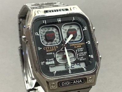 Lot 253 - GENTLEMAN'S CITIZEN DIGI - ANA STAINLESS STEEL WRIST WATCH