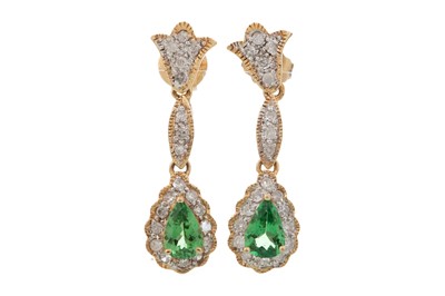 Lot 500 - TWO PAIRS OF GEM SET EARRINGS