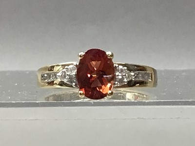 Lot 267 - GEM SET AND DIAMOND RING