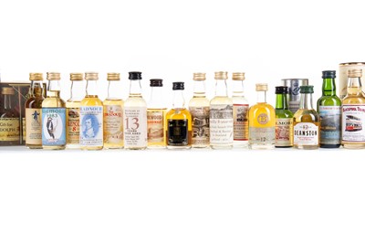 Lot 255 - 20 ASSORTED WHISKY MINIATURES - INCLUDING BOWMORE 12 YEAR OLD DELUXE DUMPY BOTTLE