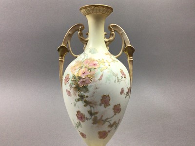 Lot 116 - AN AUSTRIAN VASE AND A ROYAL WORCESTER VASE