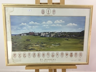 Lot 117 - A SIGNED PRINT OF ST ANDREWS GOLF COURSE