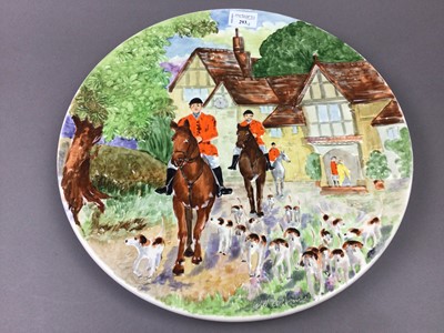 Lot 293 - A HUNTING CHARGER BY WILL ADAMS FOR BURLEIGH WARE