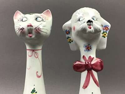 Lot 303 - A PAIR OF MID CENTURY ITALIAN ART POTTERY ANIMAL FIGURES