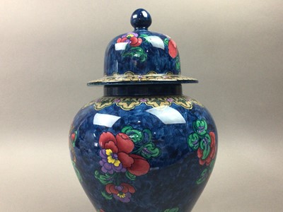 Lot 193 - A LOSOL WARE 'MAGNOLIA' PATTERN GINGER JAR AND COVER