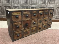Lot 828 - VICTORIAN APOTHECARY CABINET with three rows...