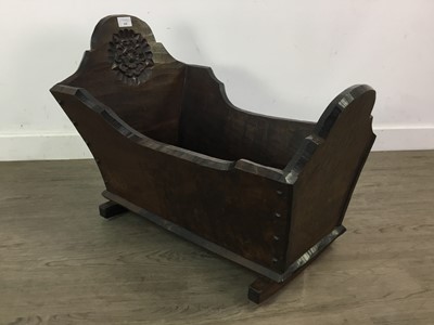 Lot 468 - JACK GRIMBLE OF CROMER, ADZED OAK CRADLE