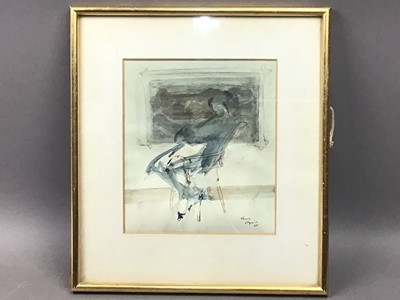 Lot 330 - SEATED FIGURE, A WATERCOLOUR BY THORA CLYNE AND TWO BOOKPLATES AFTER GEORGE MORLAND