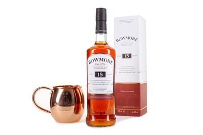 Lot 363 - BOWMORE 15 YEAR OLD AND COPPER MUG