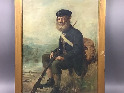 Lot 331 - A 19TH CENTURY SCOTTISH SCHOOL OIL OF A FISHERMAN