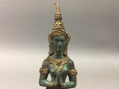 Lot 340 - A GILT BRONZE FIGURE OF DEITY