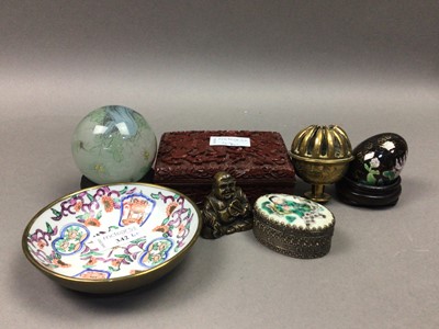 Lot 342 - A LOT OF ASIAN ITEMS INCLUDING CERAMICS AND TRINKET BOX