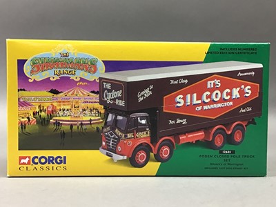 Lot 360 - A GROUP OF THREE CORGI CLASSICS 'THE SHOWMANS RANGE' MODEL VEHICLES