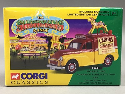 Lot 357 - THREE CORGI CLASSICS 'THE SHOWMANS RANGE' MODEL VEHICLES