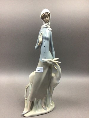 Lot 353 - A LLADRO FIGURE OF A GIRL WITH DEER AND OTHER FIGURES