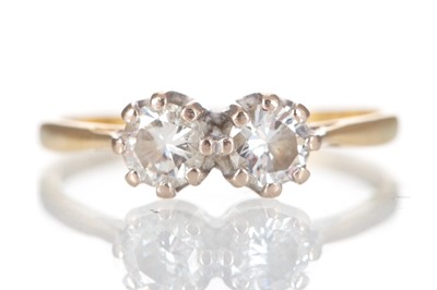 Lot 669 - DIAMOND TWO STONE RING