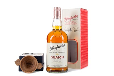 Lot 474 - GLENFARCLAS 21 YEAR OLD FOR CRAIGELLACHIE HOTEL'S QUAICH BAR - WITH QUAICH