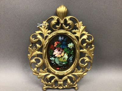 Lot 395 - A FLORAL STILL LIFE IN ROCOCO FRAME AND OTHERS