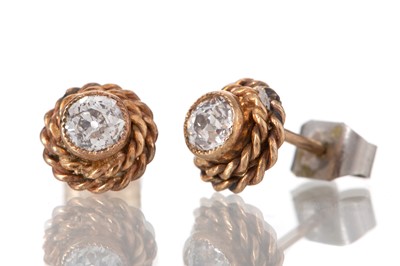 Lot 676 - PAIR OF DIAMOND STUD EARRINGS