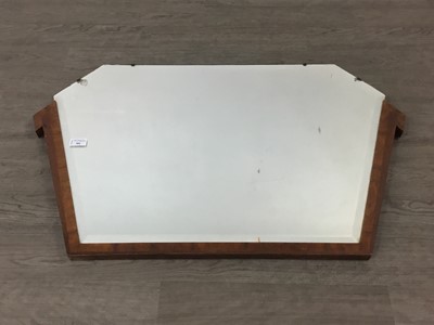 Lot 384 - AN ART DECO WALNUT WALL  MIRROR