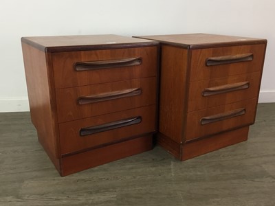 Lot 383 - A PAIR OF TEAK BEDSIDE CHESTS