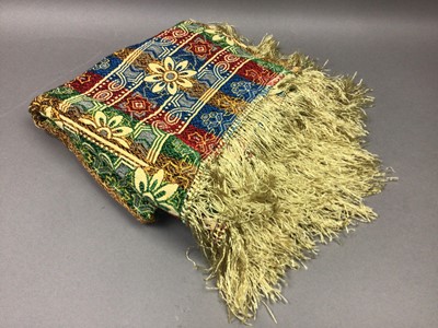 Lot 469 - A 20TH CENTURY INDIAN FABRIC TABLE COVER