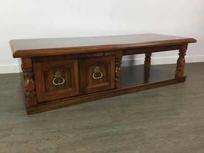 Lot 478 - A HARDWOOD CABINET AND A TABLE