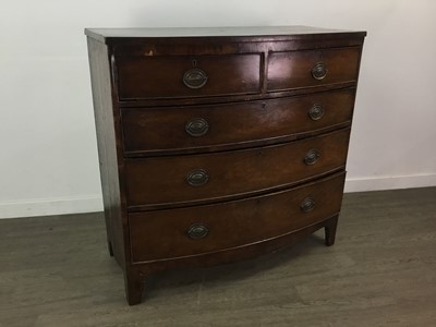 Lot 450 - A MAHOGANY BOW FRONT CHEST OF DRAWERS