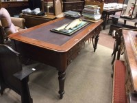 Lot 885 - VICTORIAN MAHOGANY WRITING DESK inset with...