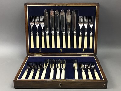 Lot 26 - LOT OF CASED FISH KNIVES AND FORKS