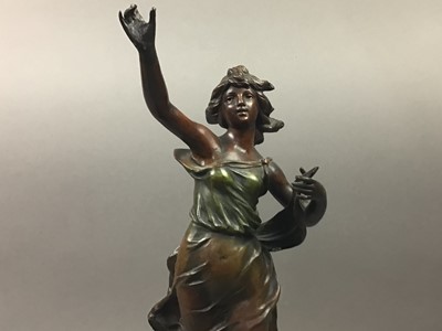 Lot 39 - VICTORIAN BRONZED SPELTER FIGURE