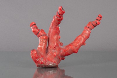 Lot 235 - AN ATTRACTIVE RED (PRECIOUS) CORAL SECTION