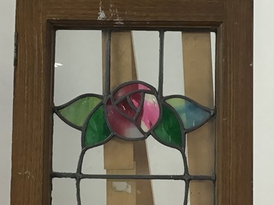 Lot 85 - EARLY 20TH CENTURY LEADED GLASS WINDOW PANE