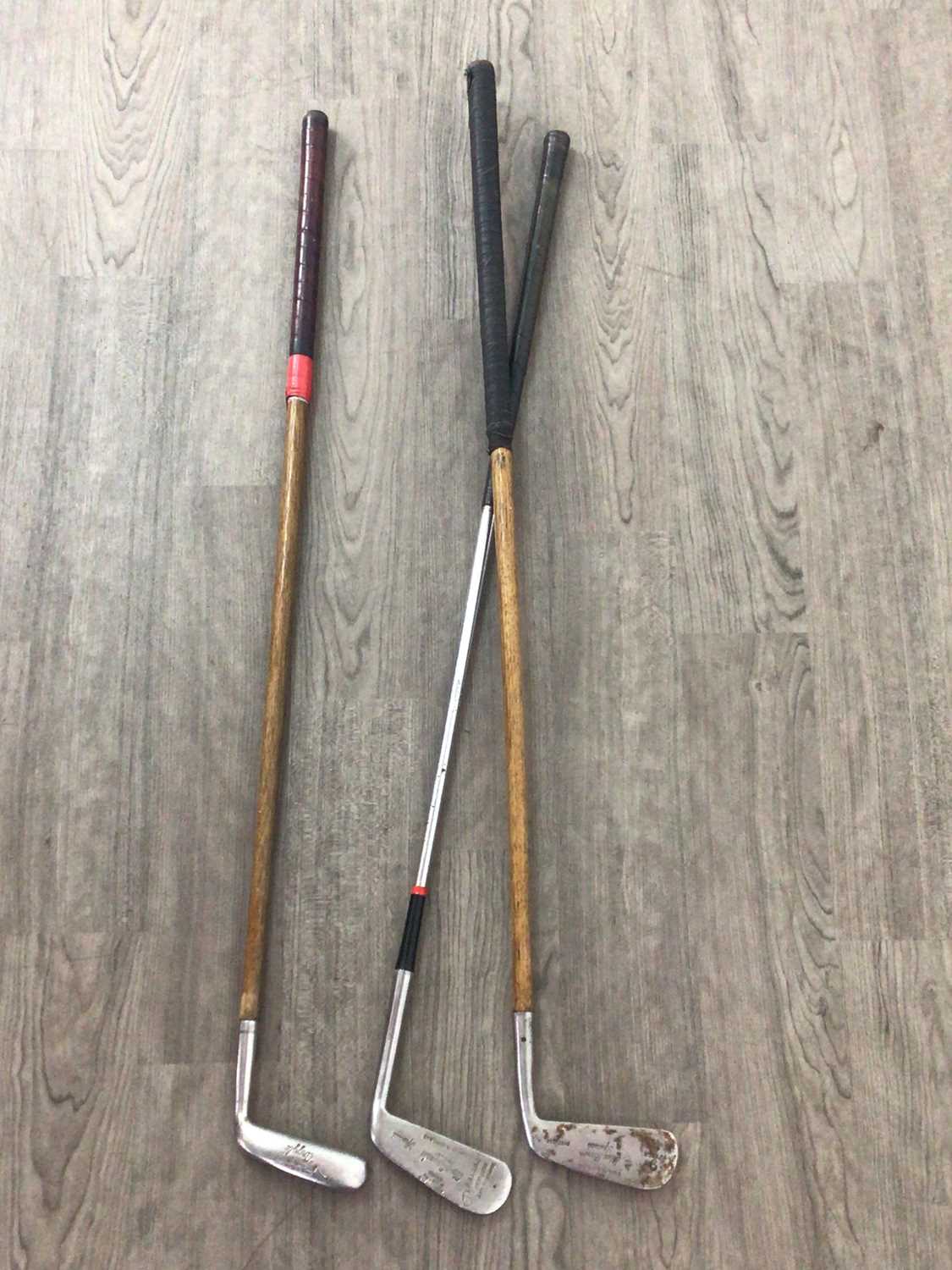 Lot 3 TWO VINTAGE HICKORY SHAFTED PUTTERS