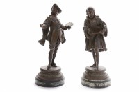 Lot 937 - TWO 19TH CENTURY SPELTER FIGURES modelled as...