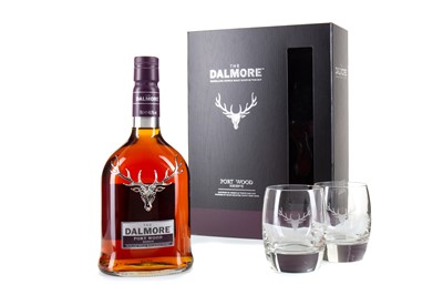 Lot 23 - DALMORE PORT WOOD RESERVE WITH 2 GLASSES