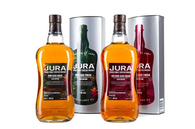 Lot 44 - JURA CASK EDITIONS - RUM CASK FINISH AND RED WINE FINISH