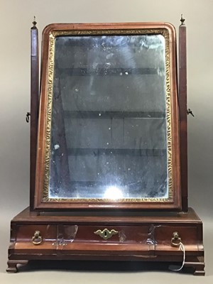 Lot 96 - GEORGE III STYLE MAHOGANNY DRESSING TABLE MIRROR