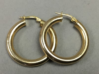 Lot 1 - THREE PAIRS OF HOOP EARRINGS