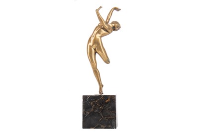 Lot 483 - ART DECO BRONZE FIGURE OF A FEMALE DANCER