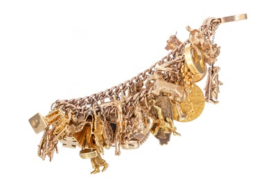 Lot 694 - GOLD CHARM BRACELET